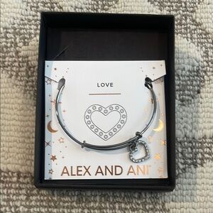 Alex and Ani Silver Love Heart Bracelet